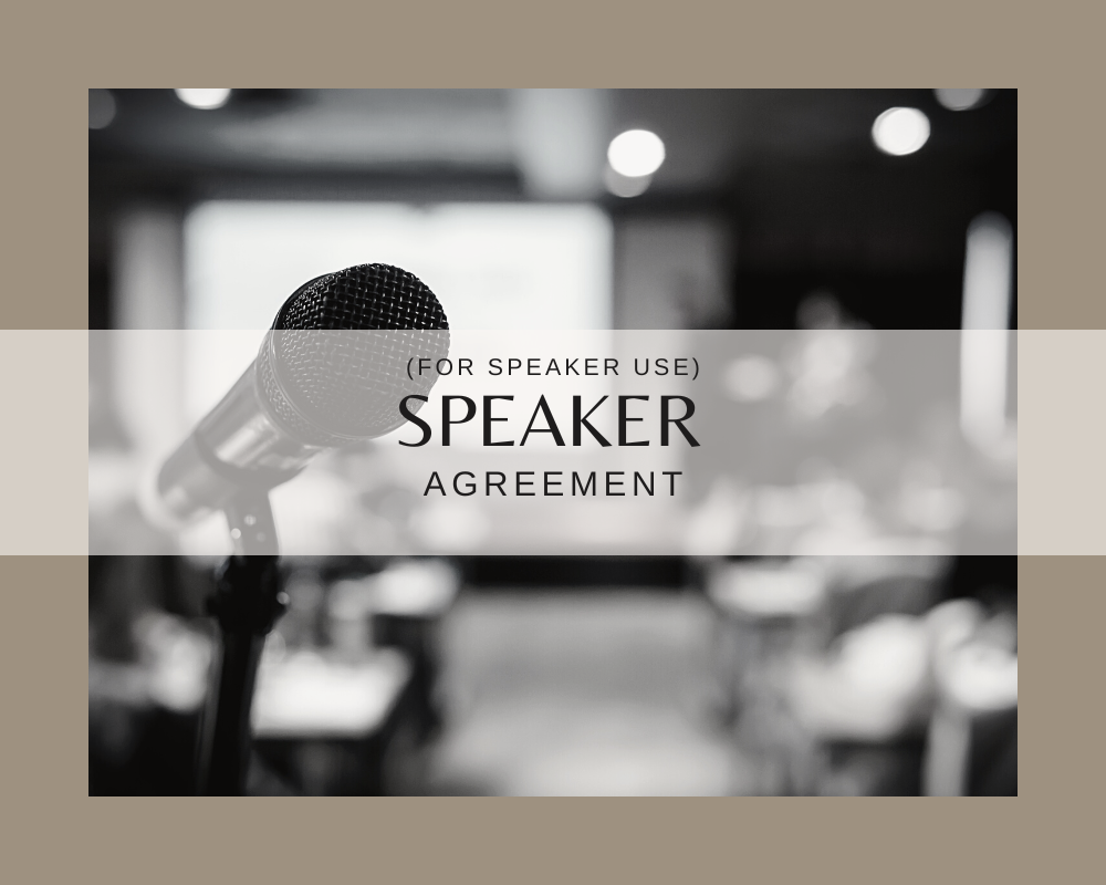 SPEAKING ENGAGEMENT AGREEMENT (For Speaker Use)